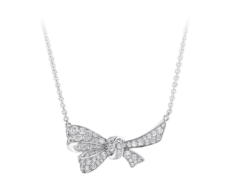 『ティルダズ ボウ』ペンダント［WG×ダイヤモンド］