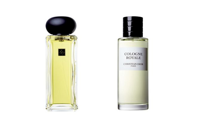 左から/パルファン・クリスチャン・ディオール ラ コレクシオン プリヴェ コローニュ ロワイヤル 125ml ¥44,500(ディオール パフューム&ビューティ表参道ブティック、伊勢丹新宿店限定発売)、ジョー マローン ロンドン レアティー コレクション ジェイド リーフ ティー コロン 175ml ¥43,000(すべて税抜)