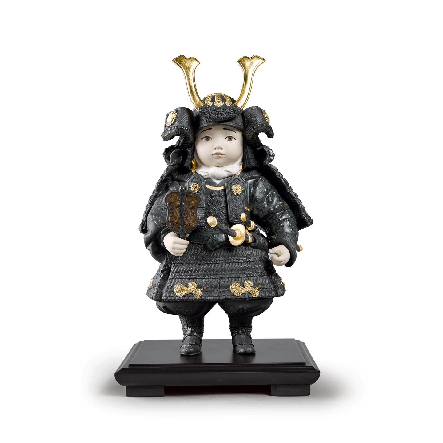 若武者(Gold)【高さ36×幅21×奥行22cm】台座付¥290,000(税抜) ※2019年2月28日(木)まではキャンペーン期間限定価格¥261,000(税抜)、2019年5月5日(日)までの購入で、名入れ立て札プレゼントあり