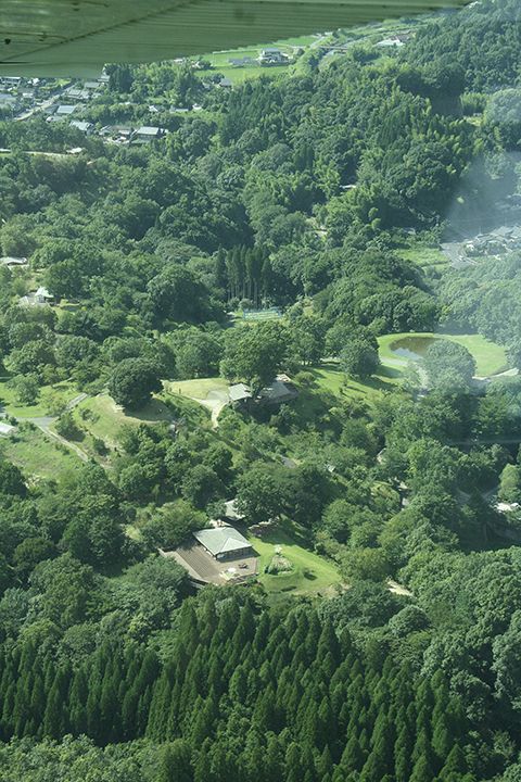 空から見た「天空の森」(霧島市)