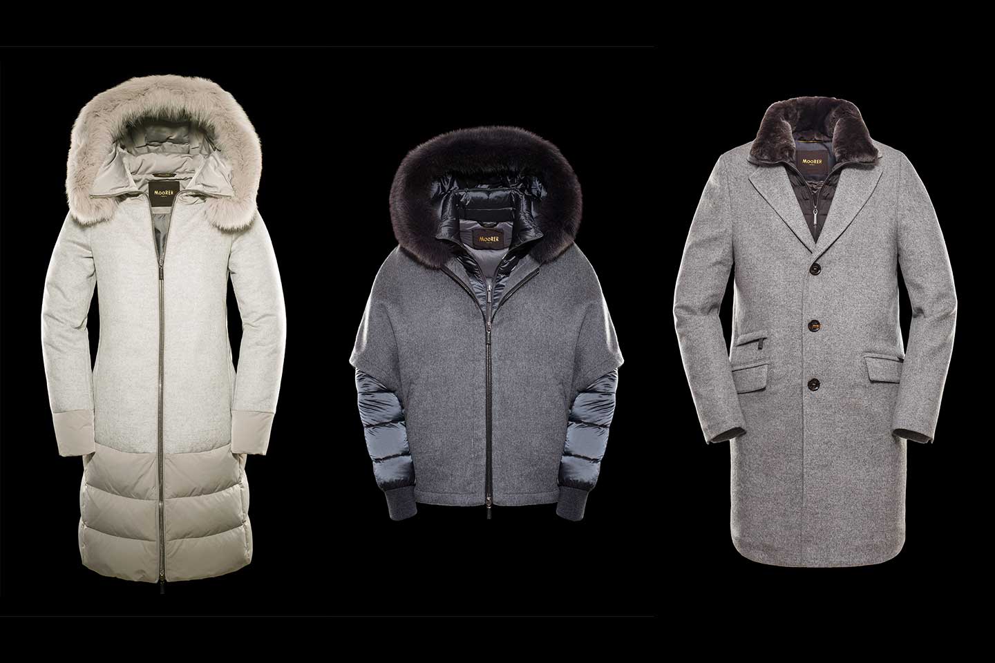 UOMOの中心販売価格帯はダウンジャケット¥180,000~¥250,000、DONNAの中心販売価格帯はダウンジャケット¥150,000~¥500,000