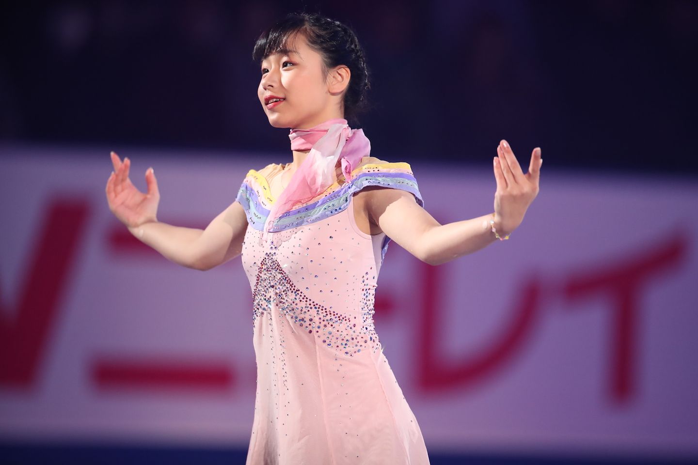 NHK杯のエキシビションで披露した「オーバー・ザ・レインボー」。写真:坂本 清/アフロ
