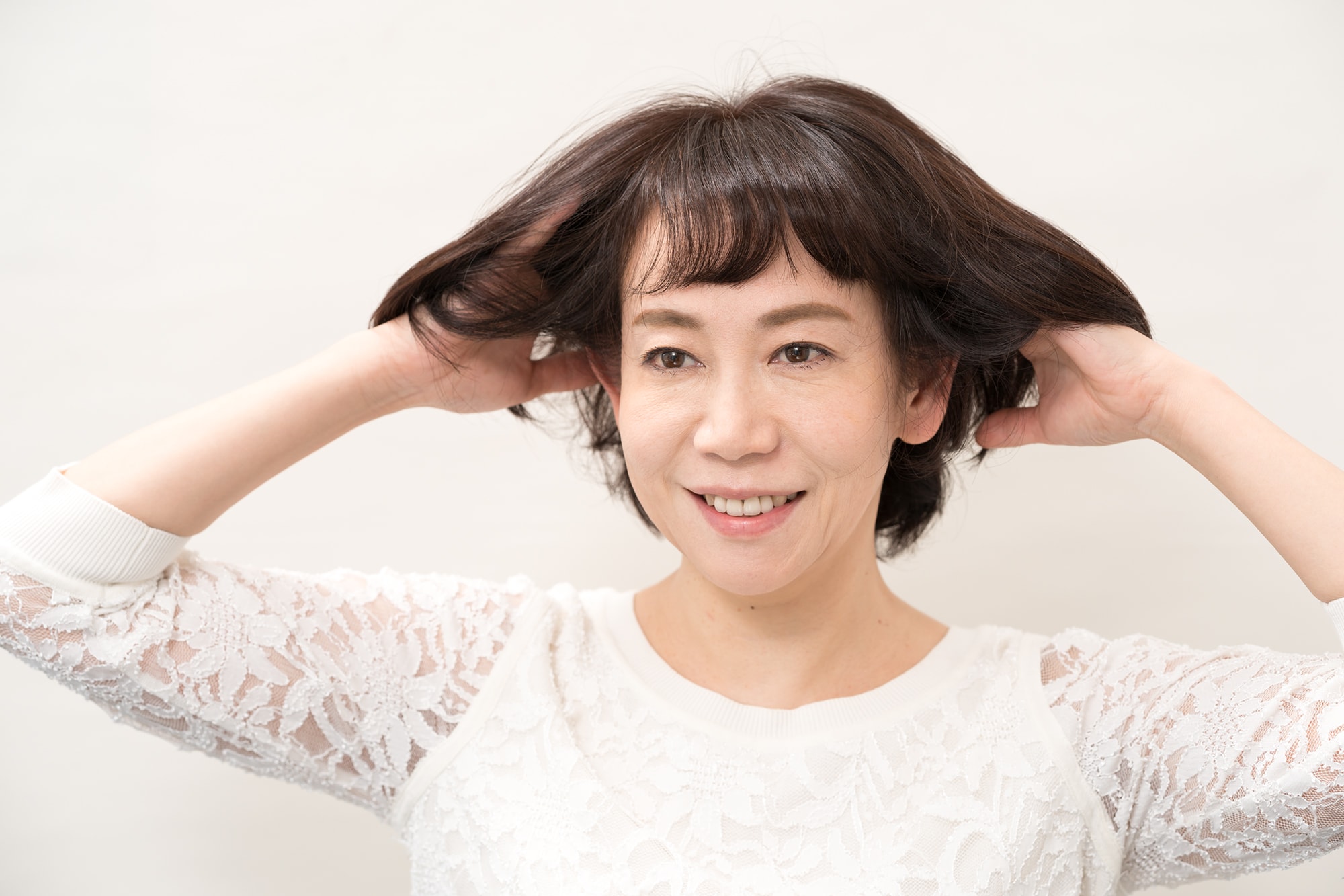 ワックスを髪の内側に