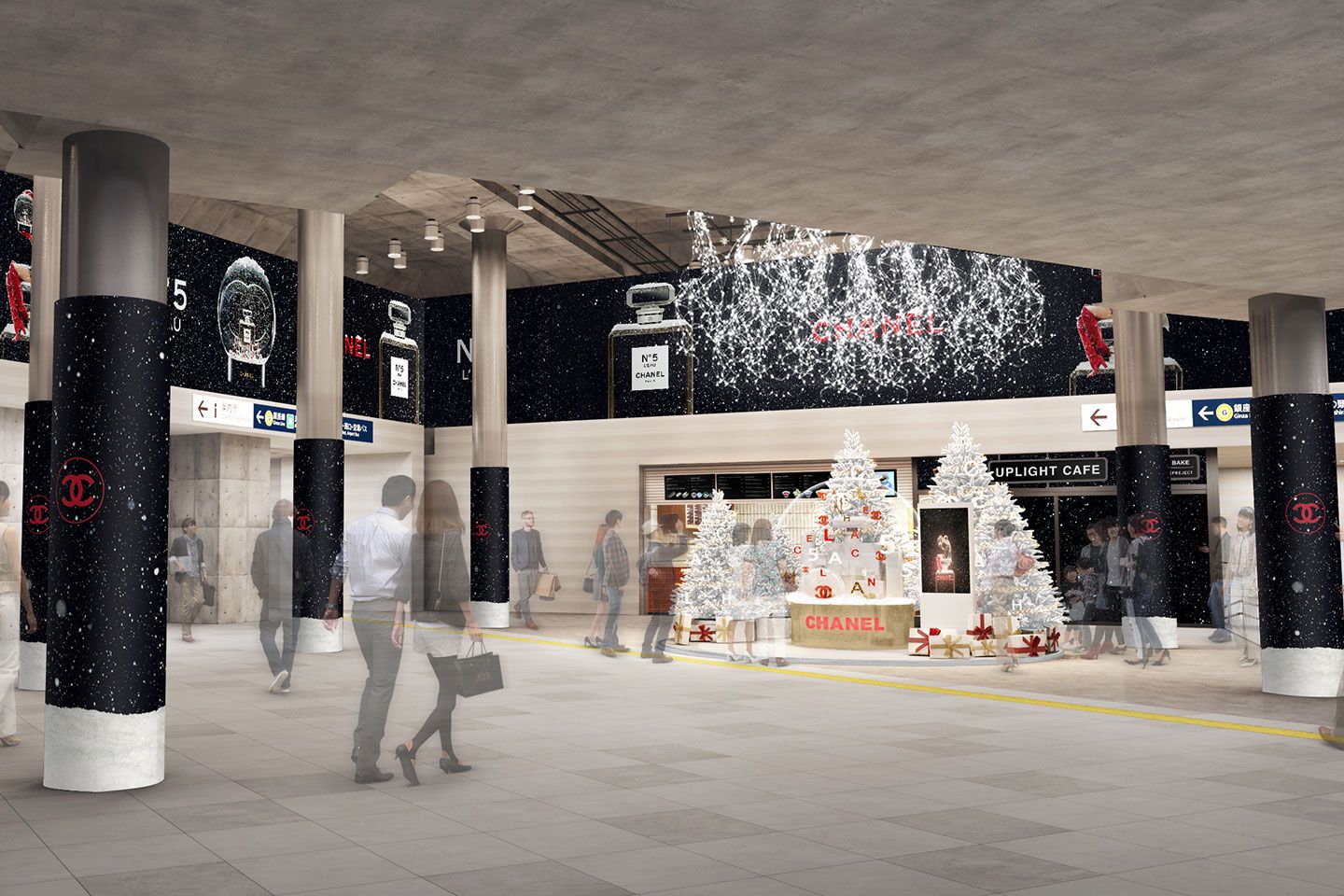 新スポット・渋谷スクランブルスクエアに隣接した、渋谷駅東口広場がシャネル色に!