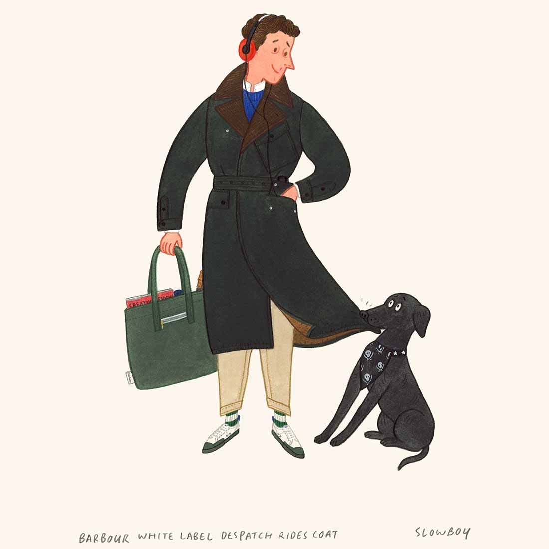 イラストレーター「スローボーイ」がBarbourを描いたマルシェバッグ