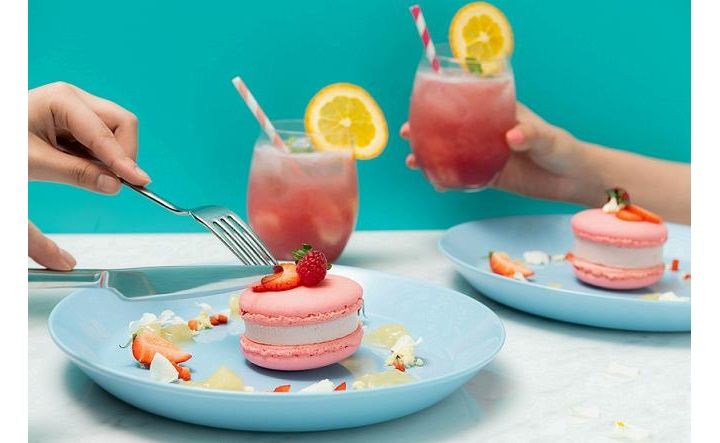 マカロン・ペスカ・ジェラート¥1,300「カンパネラカフェ」大丸東京4F ※季節限定品