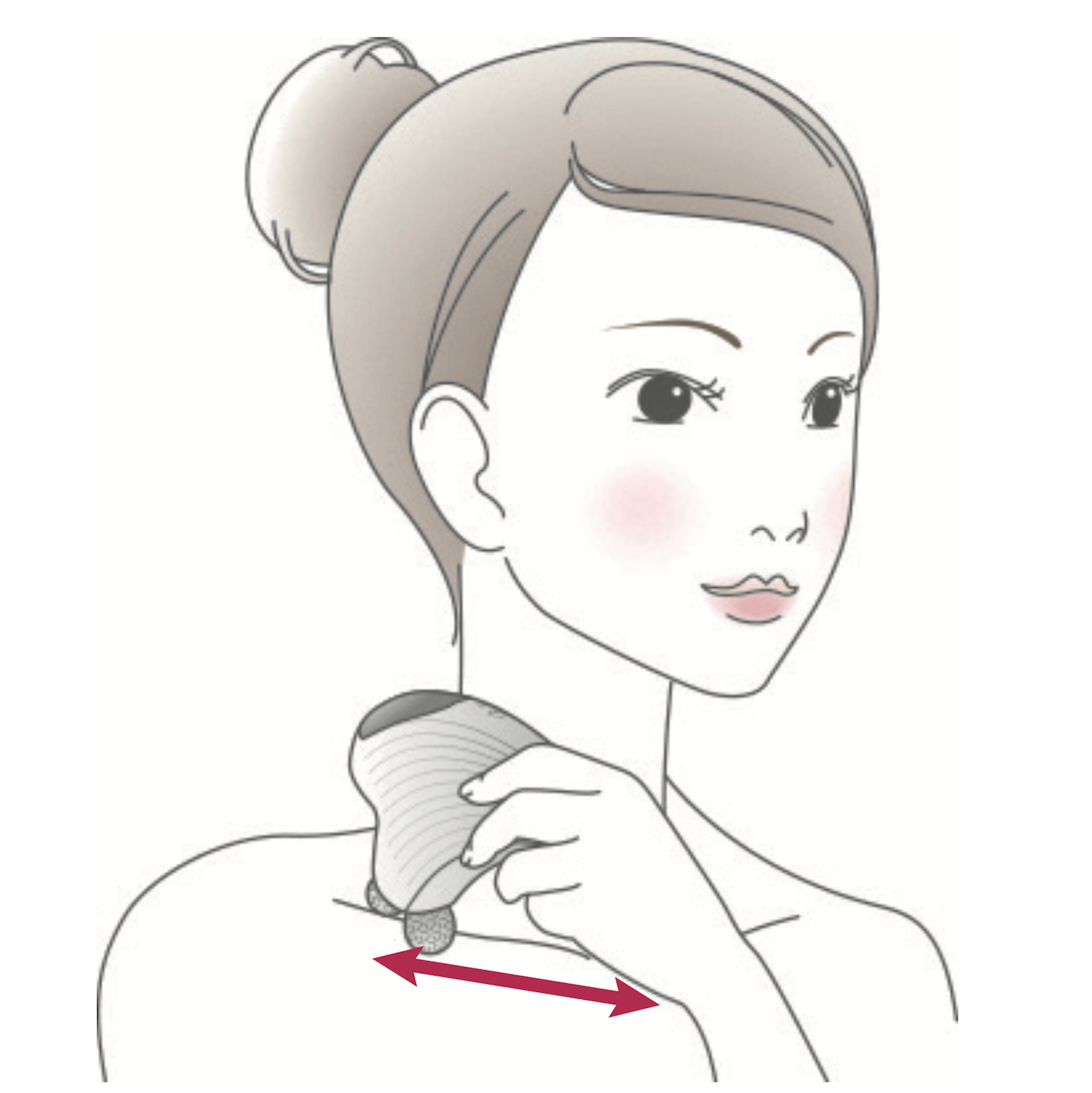 ローラー部分を使って、よりしっかりリンパの流れをよくします。
