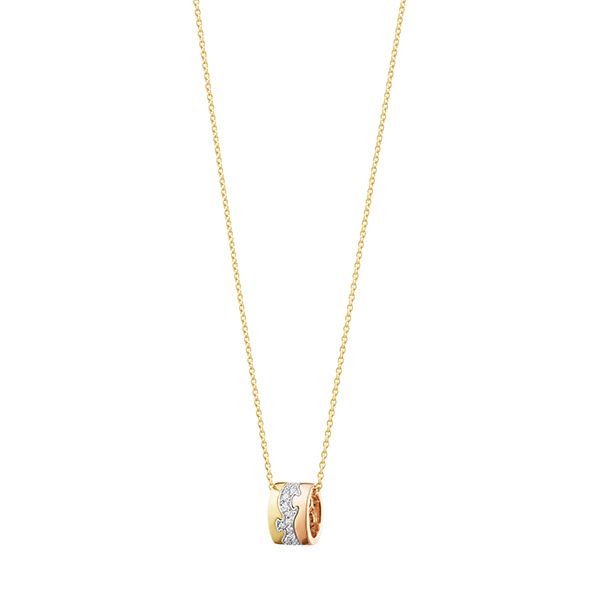 「フュージョン」ペンダント¥250,000(税抜)【18Kイエローゴールド×ローズゴールド×ホワイトゴールド×ダイヤモンド】