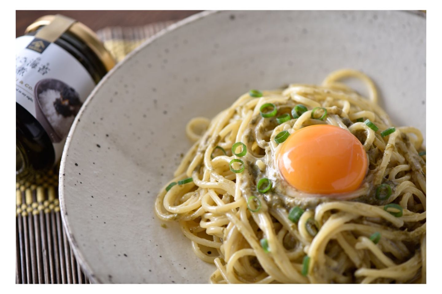 久世福商店「あおさ海苔佃煮」を和風カルボナーラにアレンジした写真
