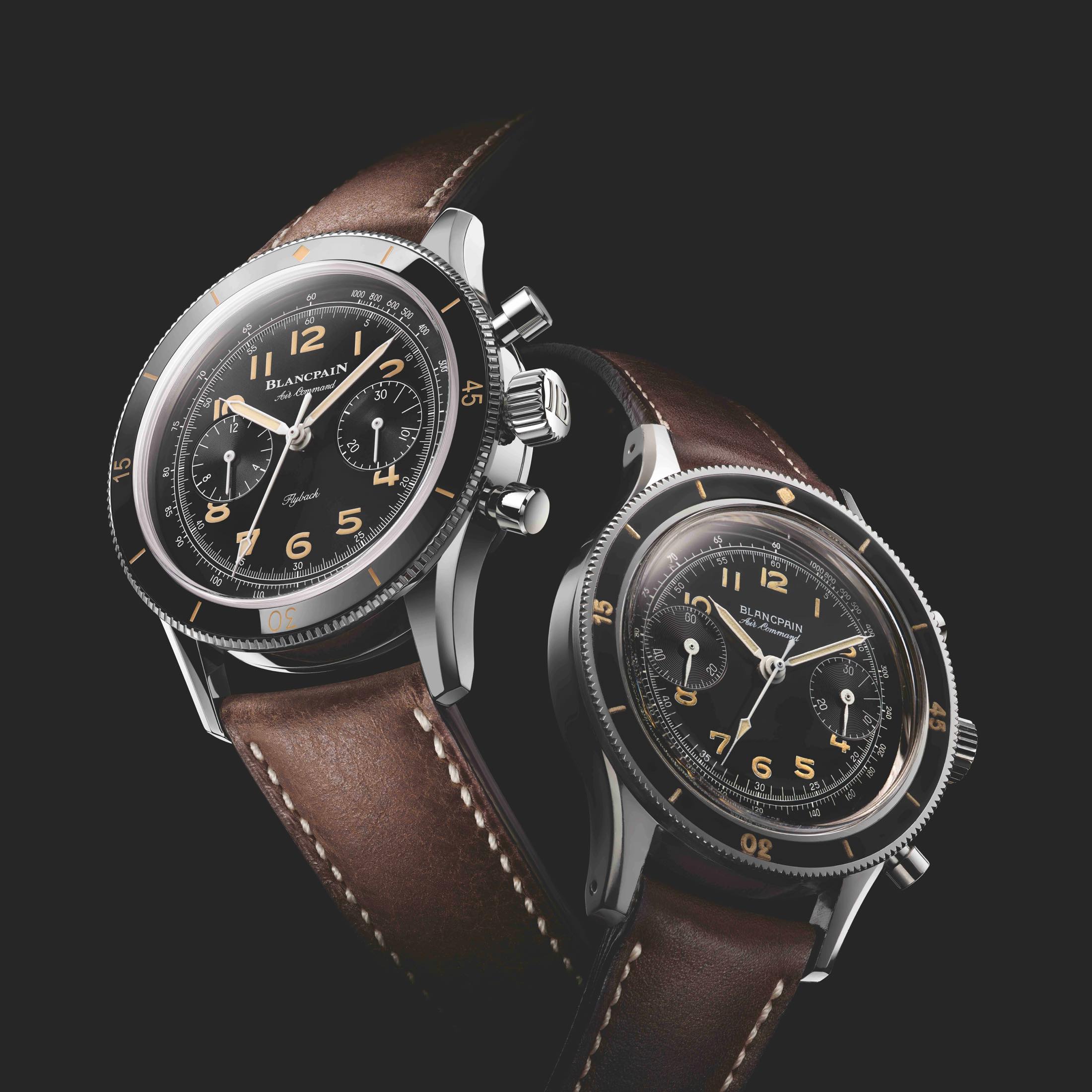 右が1950年代製造のオリジナル。ミリタリー・アヴィエーションの普遍的な魅力を見せるデザインテイストの封印を解き、最新のマテリアルと技術、性能で磨き上げたのが新作の「エアコマンド」だ。