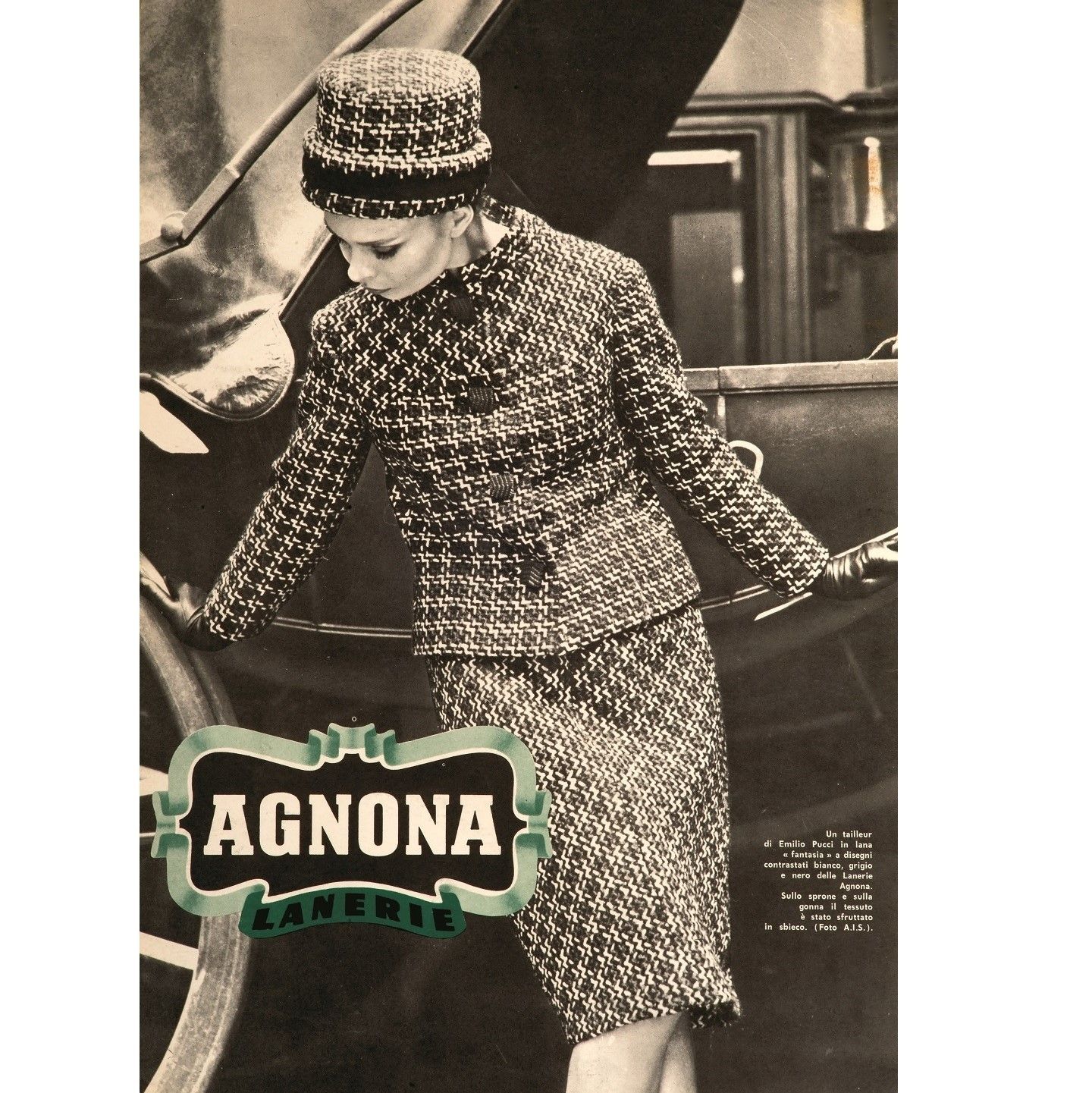 Lanerie Agnona Fabricを使用したエミリオ・プッチ作のスーツ 1963-64年秋冬