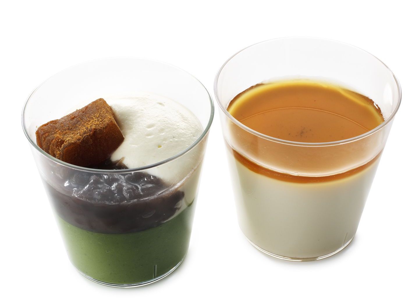 成城散歩 抹茶ババロワ ¥460 、成城散歩 加賀棒茶プリン ¥460 【取扱店舗】(六本木 / 品川 / 有楽町 / 新宿 / 渋谷 / 恵比寿 / 広尾 / 吉祥寺 / 八重洲 / アトレ川崎 / ラゾーナ川崎 / 横浜)