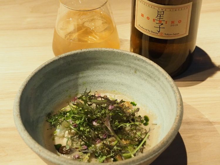 牛蒡のポタージュには梅酒「星子」をペアリング