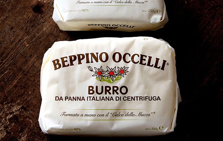 ミルクの風味が広がる、イタリアの「ベッピーノ・オッチェリ」の「フレッシュバター」(値段:¥1,400)