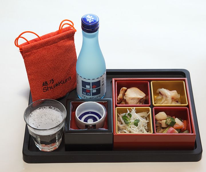復路の夏メニュー。「新潟地鶏の酒粕焼き」や「新潟の郷土料理、夏野菜のっぺ」などがいただける