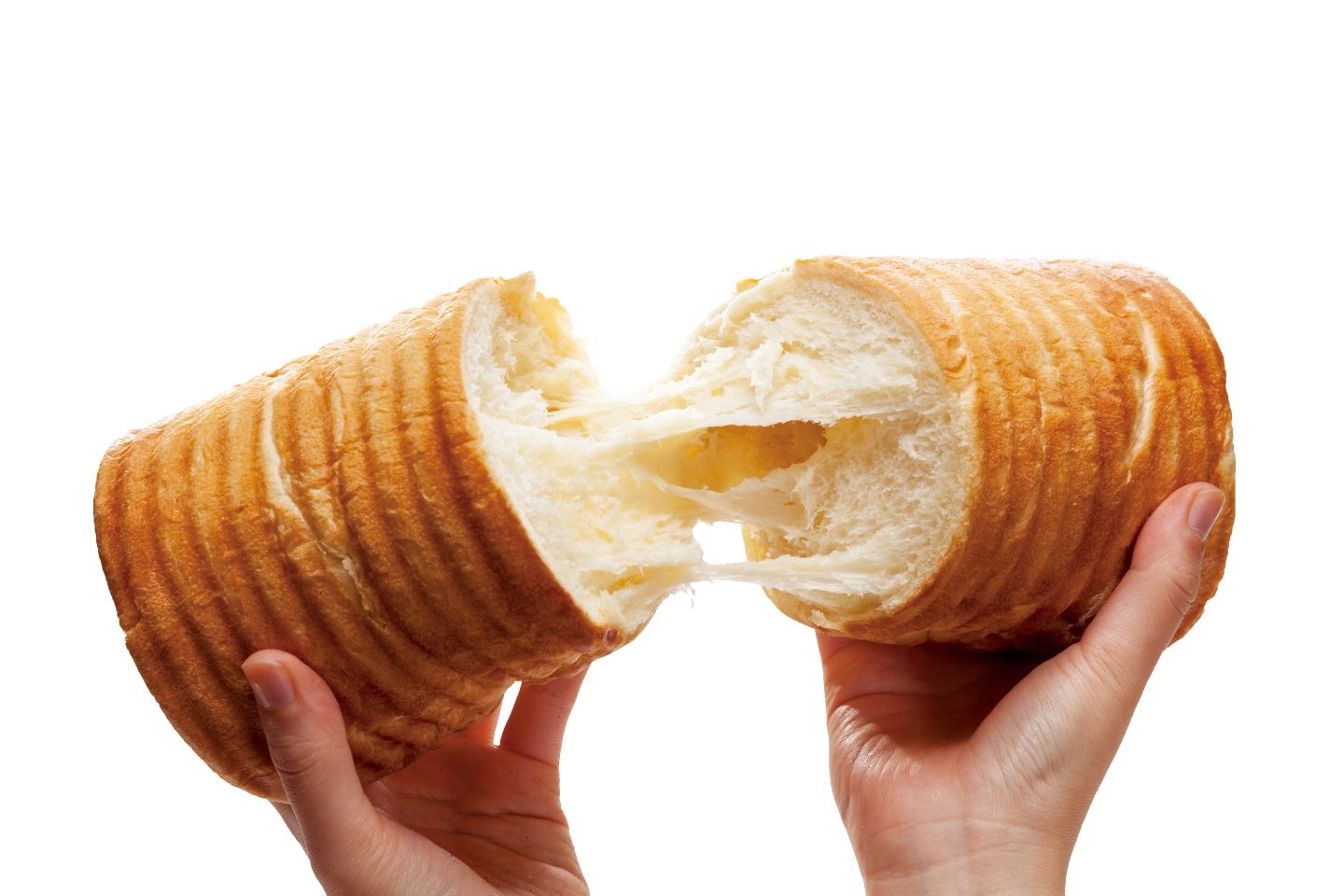 「ホッペが落ち“マ〜ス”」で取り扱っている、ふわふわのラウンド食パン!