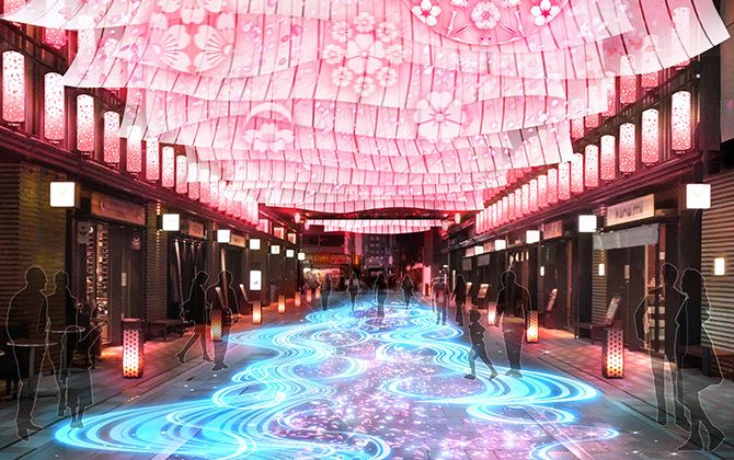 日本橋 桜フェスティバル初登場の福徳神社「NIHONBASHI SAKURA GATE」