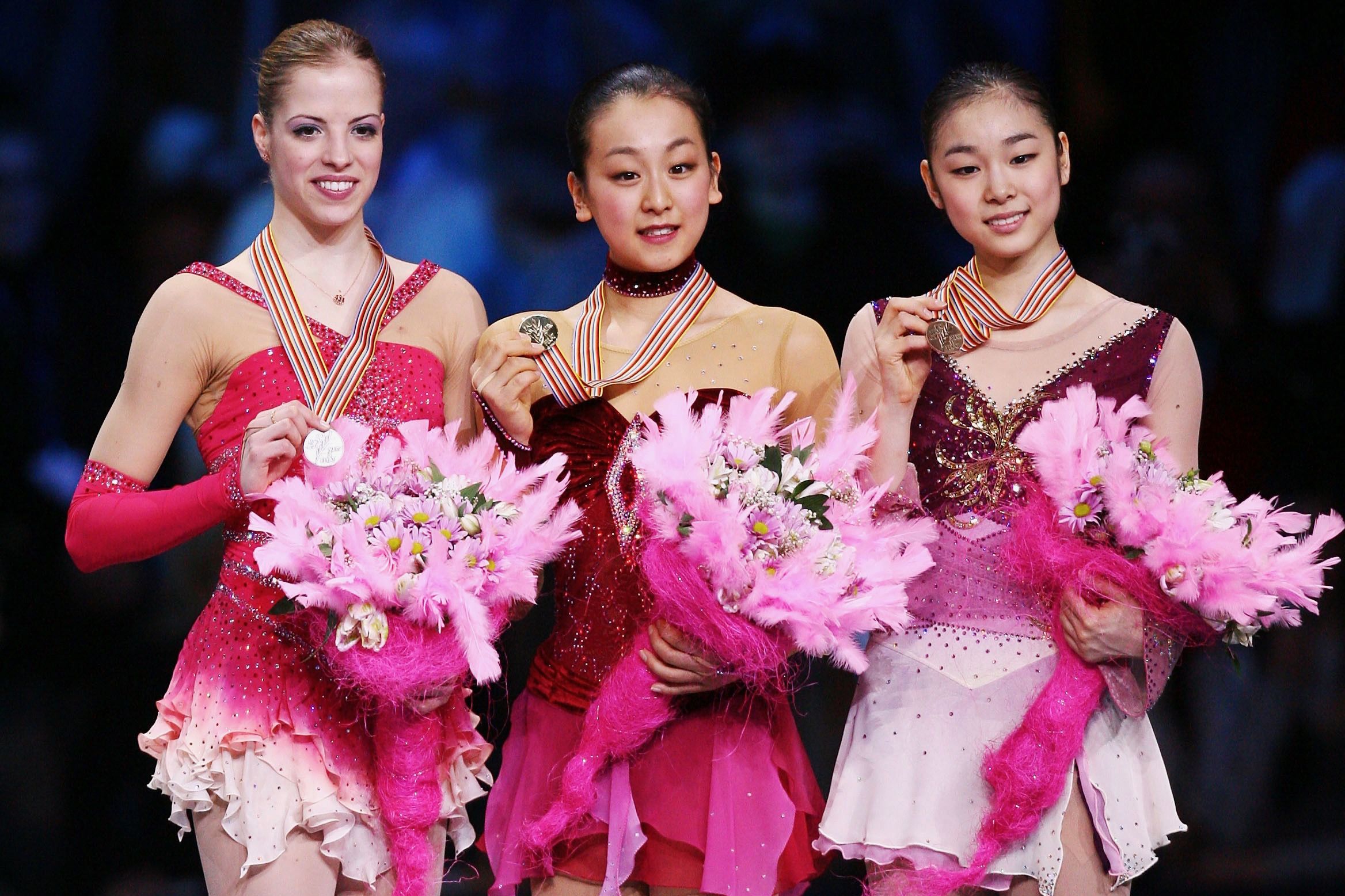 世界選手権の表彰式の浅田真央さん