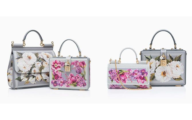 ドルチェ&ガッバーナ「青山旗艦店」限定バッグ 左から/シシリー¥285,000・ドルチェ ボックス¥299,000・フォンバッグ¥129,000・ドルチェ ボックス¥299,000(すべて税抜)