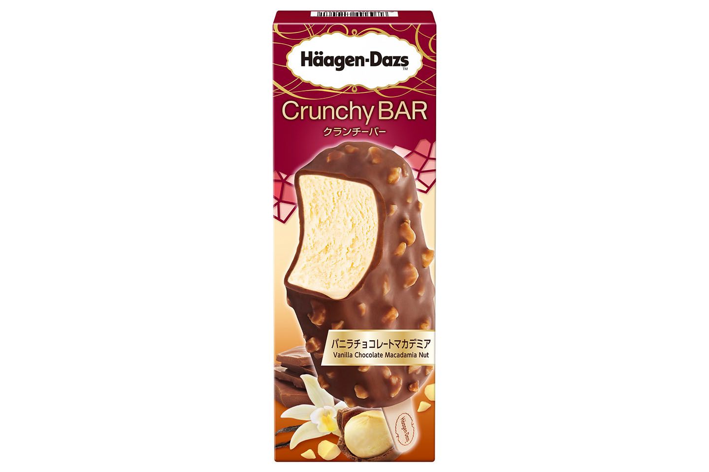 クランチーバー「バニラチョコレートマカデミア」¥295(税抜)