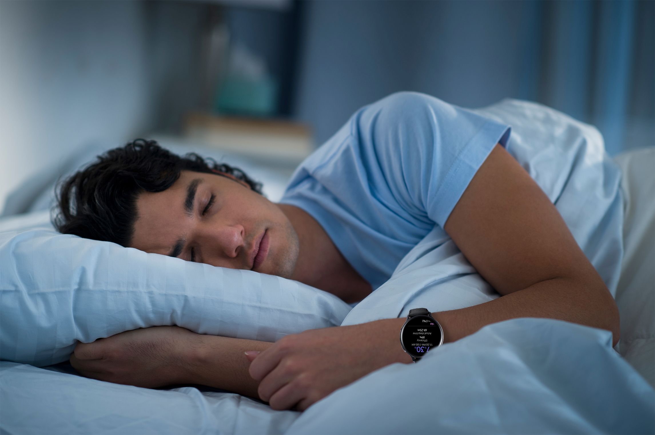睡眠分析アルゴリズムとセンサーによってより詳細な睡眠データを検出、グラフなどを用いて管理できる。