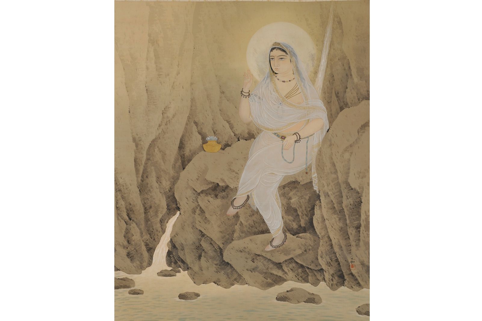 横山大観 《白衣観音》 1908年 軸、絹本彩色 140.3×113.4cm 個人蔵