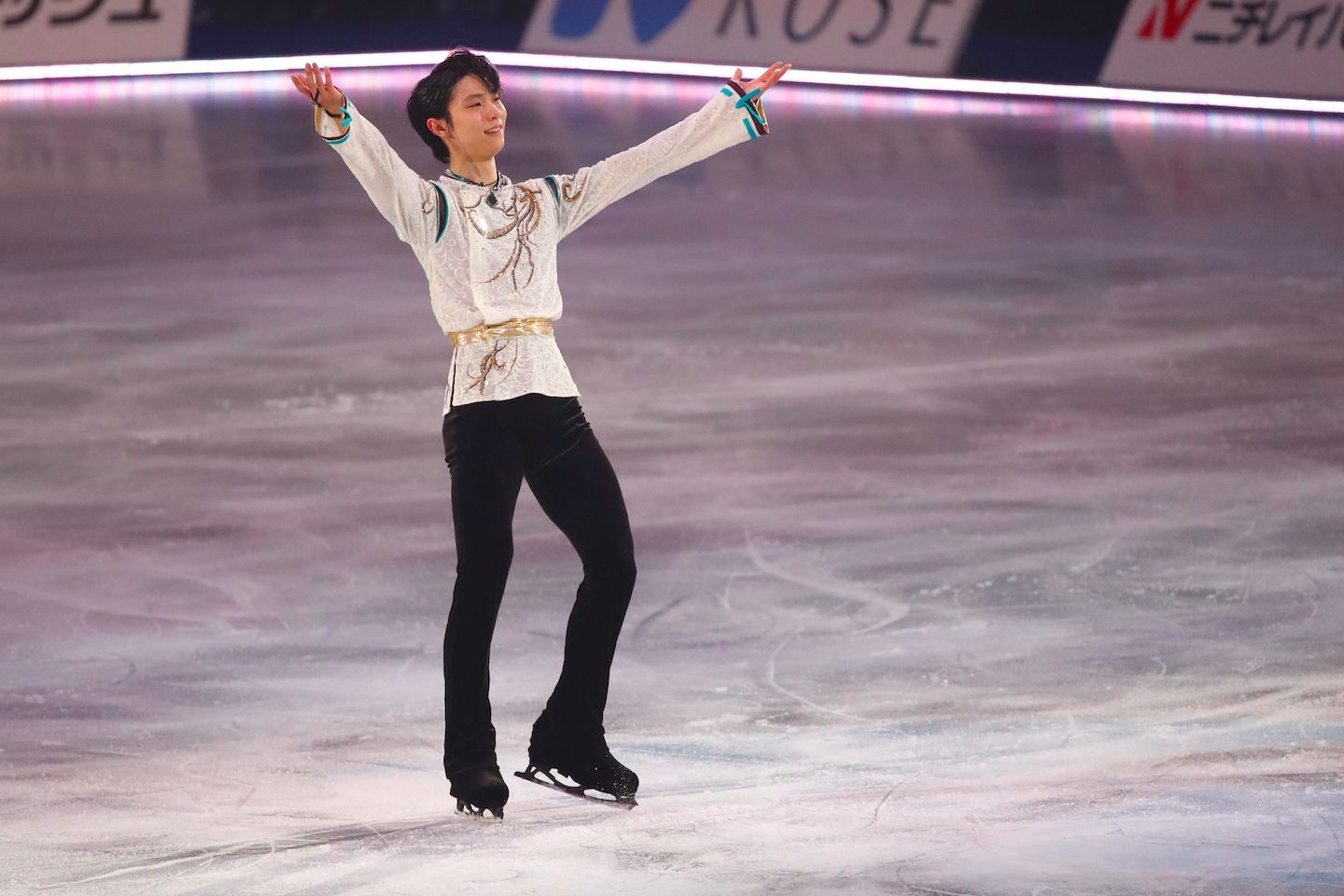 エキシビションでは、平昌五輪で金メダルを獲得したプログラム「SEIMEI」を再演。 写真:田村翔/アフロスポーツ