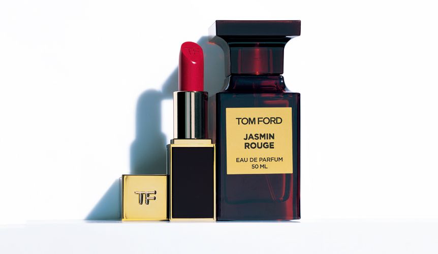 ジャスミン ルージュ オード パルファム スプレィ●50ml ¥28,000・リップ カラー 10 ¥6,000(トム フォード ビューティ)