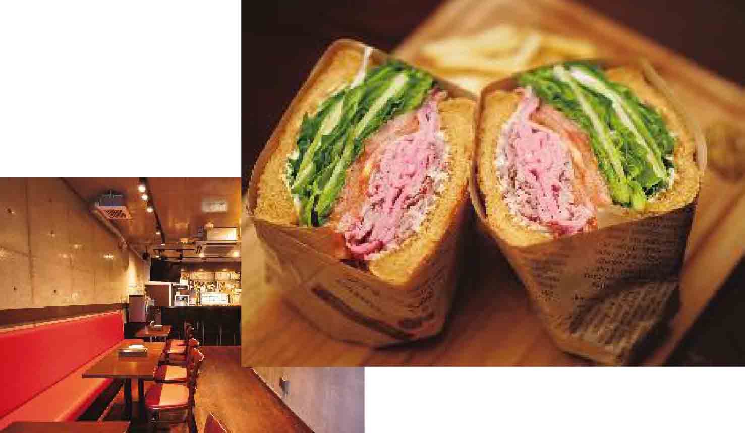 食肉加工会社がオープンしたサンドイッチ専門店。オーストラリア産ブラックアンガスビーフを店の厨房でローストビーフに調理している。そのローストビーフを注文ごとにスライスし、トーストしたパンに挟んでくれる。かじった際、肉が出てこないようにローストビーフをカットしてあるので、女性でも食べやすい。