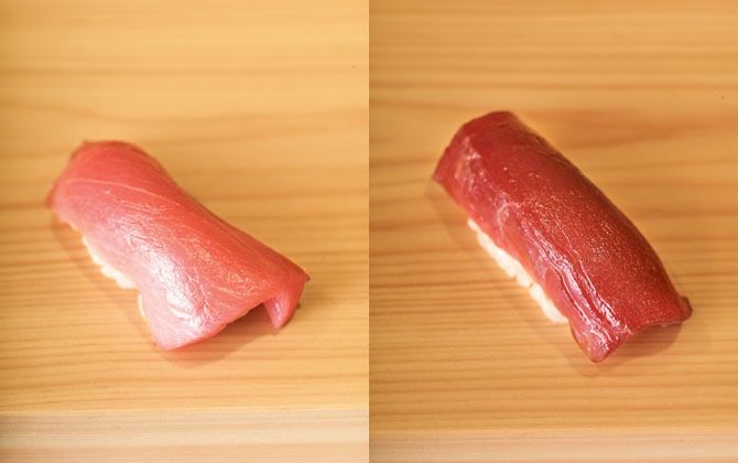新井さんのこだわりのつまったマグロの握り