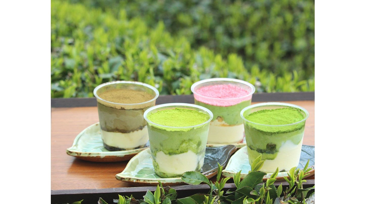 「濃厚茶葉の新茶ティラミスセット(4個入り:煎茶味×2種、ほうじ茶、ミックスベリー抹茶味)」¥2,000