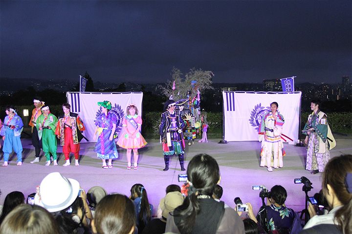仙台城ナイトイベントの伊達武将隊の演武