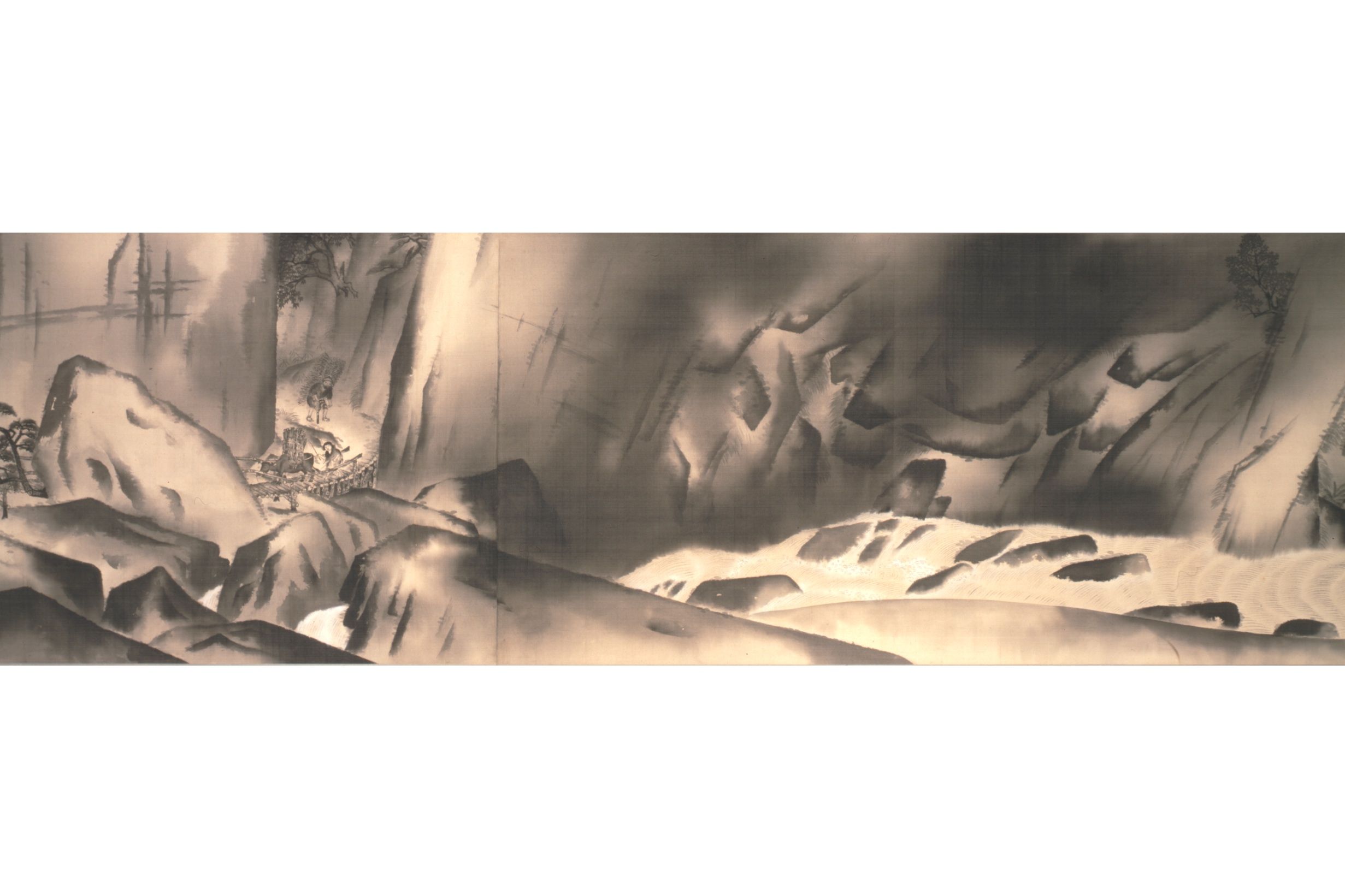 重要文化財 横山大観 《生々流転》(部分) 1923年 巻子、絹本墨画 55.3×4040.0cm 東京国立近代美術館蔵 京都展:巻き替えあり