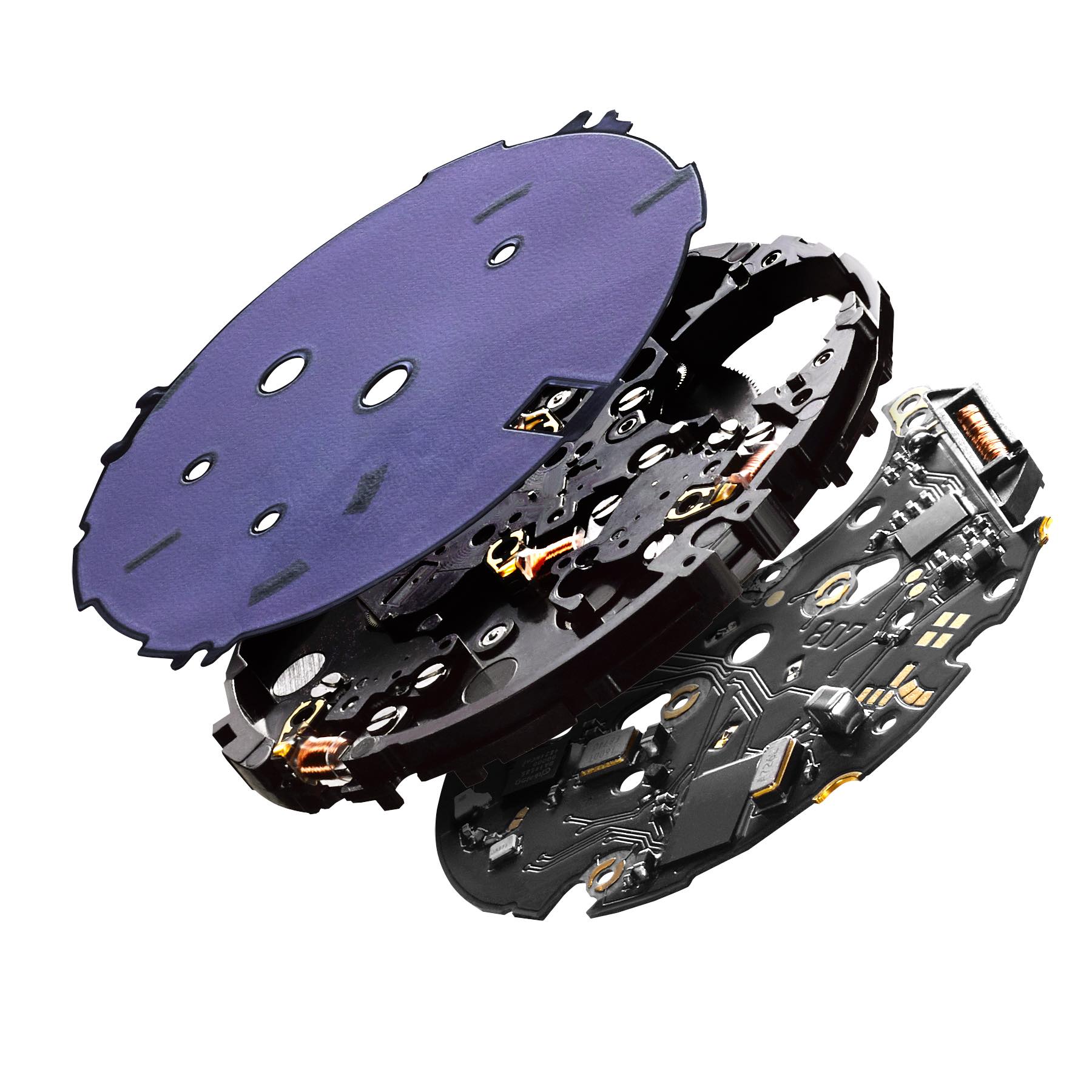 Bluetoothシステムの部品点数削減・小型化と独自の高密度実装技術により、電子部品の実装を従来の両面から片面に変更し、モジュールのさらなる薄型化を可能にした