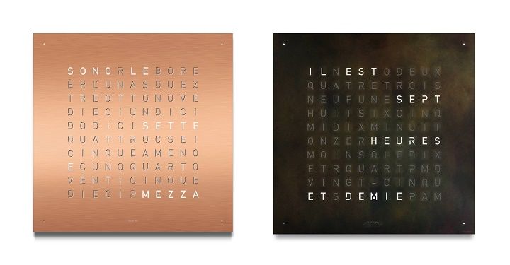 「QLOCKTWO CLASSIC(クロックツー・クラシック)」サイズ:45㎝×45㎝ ¥150,120~