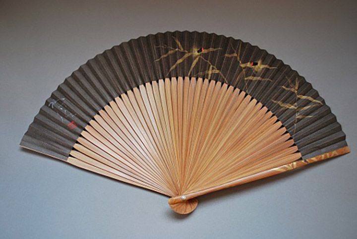 ビジネススーツにも合う「京風庵大むら 紳士用本煤竹京扇子」