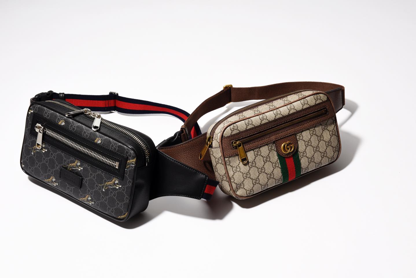 左から【H14×W24×D5.5cm】鞄¥92,000・【H14×W24×D5cm】鞄¥110,000(グッチ ジャパン)