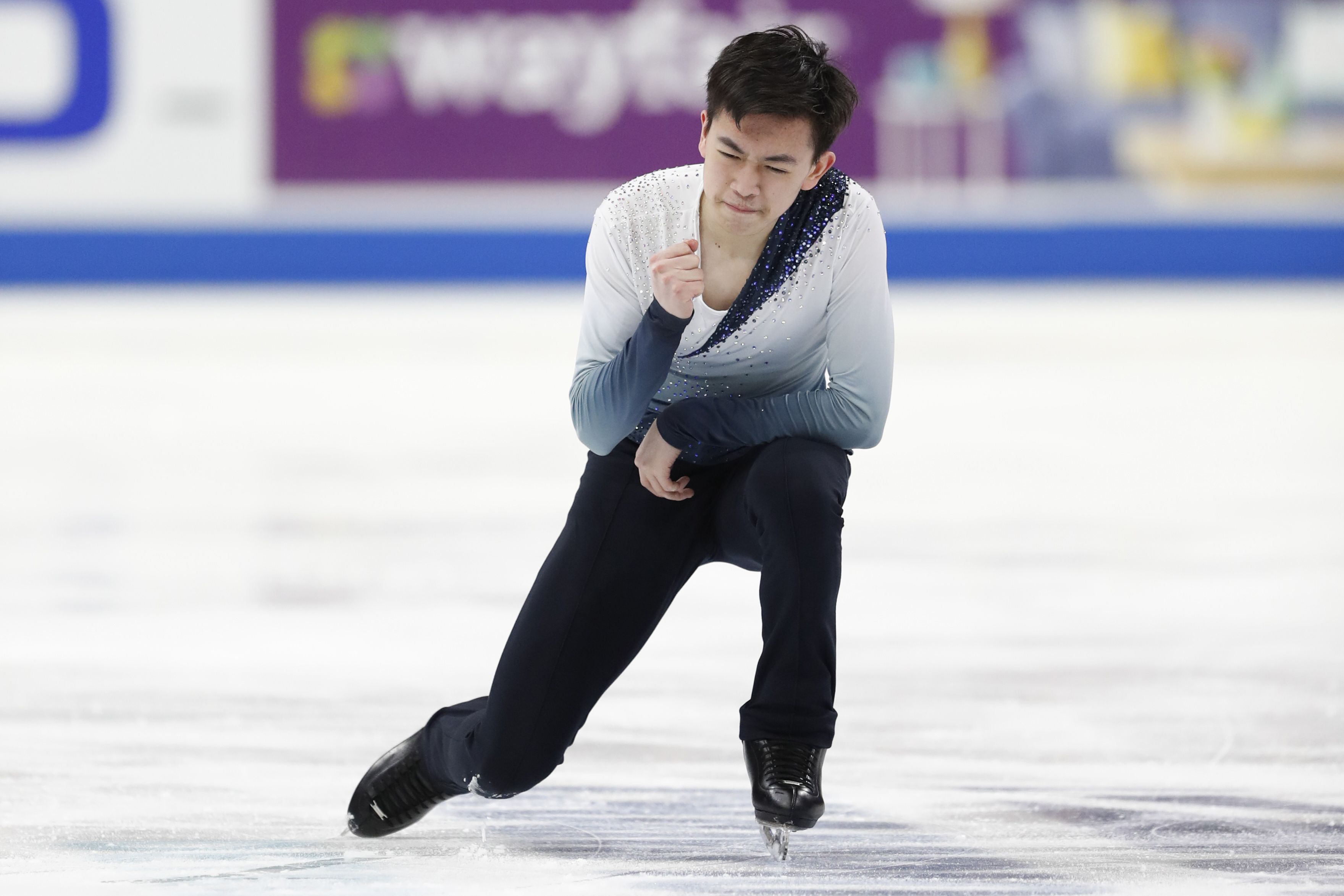 演技するヴィンセント・ジョウ選手
