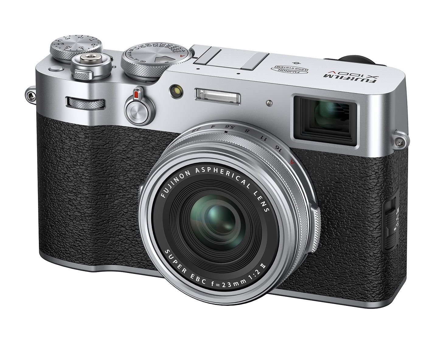「FUJIFILM X100V」SPEC●有効画素数:約2 610万画素 ●撮像素子サイズ:23.5×15.6 ※APS-Cサイズ ●対応メディア(メモリーカード):SDXCカード(~512GB)/SDHCカード(~32GB)/SDカード(~2GB) ●サイズ:W128×H74.8×D53.3mm ●質量:428g (バッテリー、SDメモリーカード含まず)。オープン価格(実勢価格約18万円)※アダプターリング「AR-X100」(別売)とプロテクトフィルター「PRF-49」(別売)を装着することで、防塵・防滴を実現。