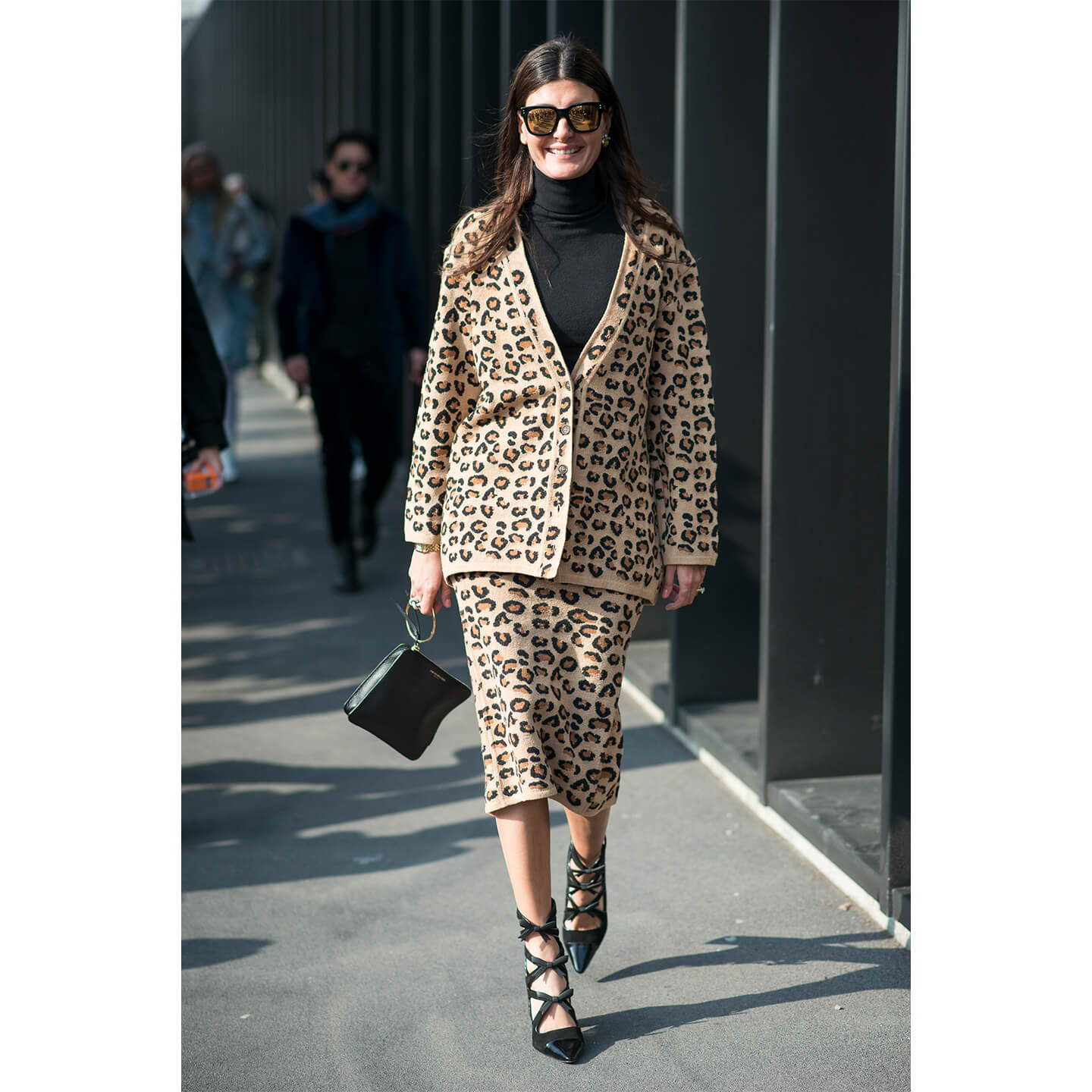 レオパード柄を着こなすGiovanna Battaglia(ジョバンナ・バッタリア)氏