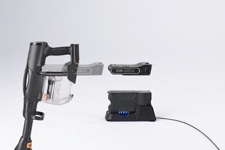 ワンタッチ着脱がうれしい、リチウムイオンバッテリー。※EVOFLEX S20、S30に標準付属