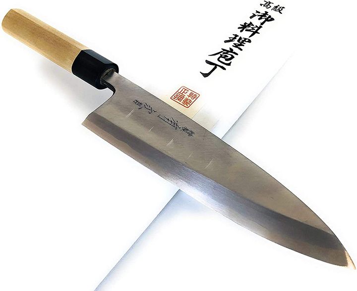 高級相出刃包丁「有次 包丁 相出刃 別打 210 mm 青鋼2 築地 ARITSUGU 柄 名入れ」(築地 有次)