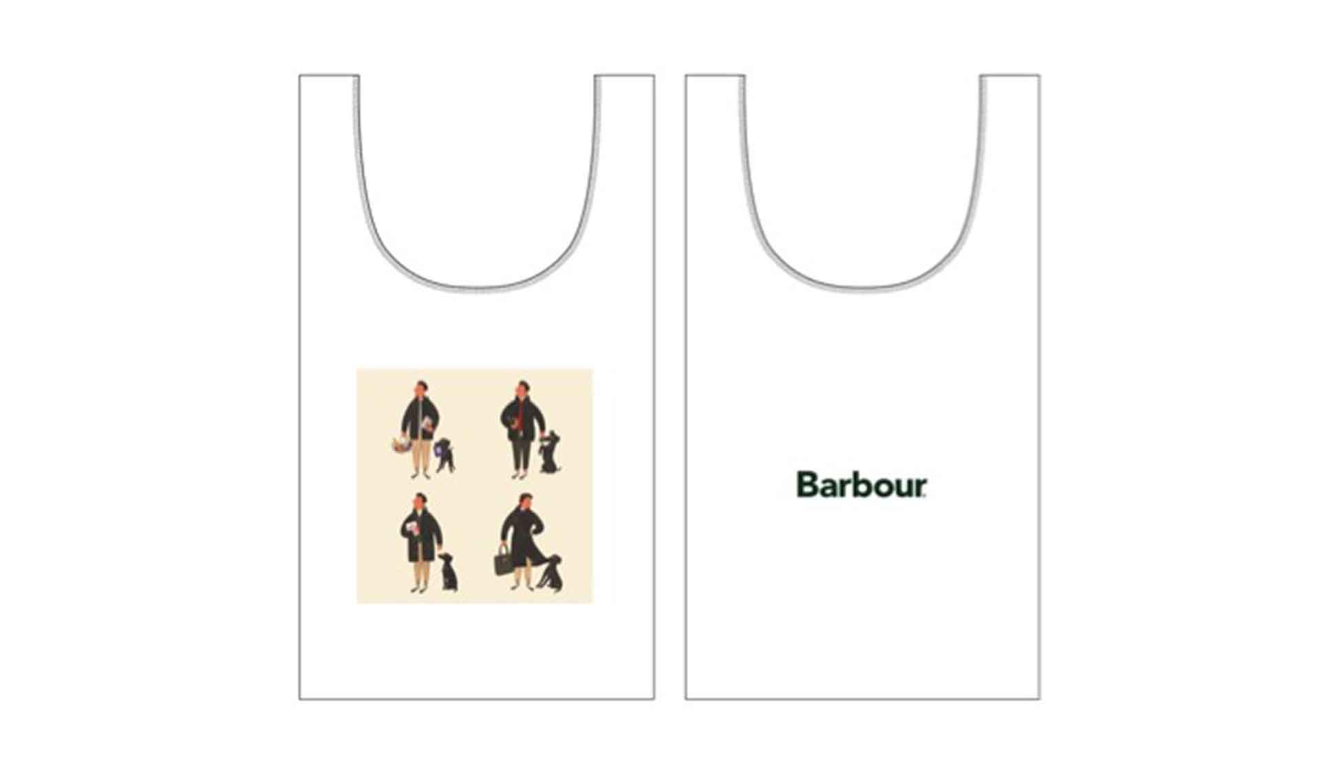 イラストレーター「スローボーイ」がBarbourを描いたマルシェバッグ。※2万円以上お買い上げの方にプレゼント。
