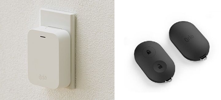 写真左より/遠隔操作を可能にする「Qrio Hub(キュリオハブ)」、専用リモコンキー「Qrio Key(キュリオキー)」