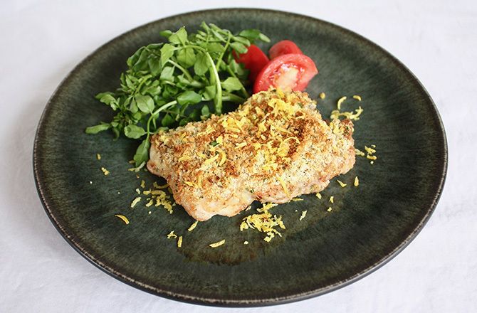 鶏肉の柚子胡椒パン粉焼き