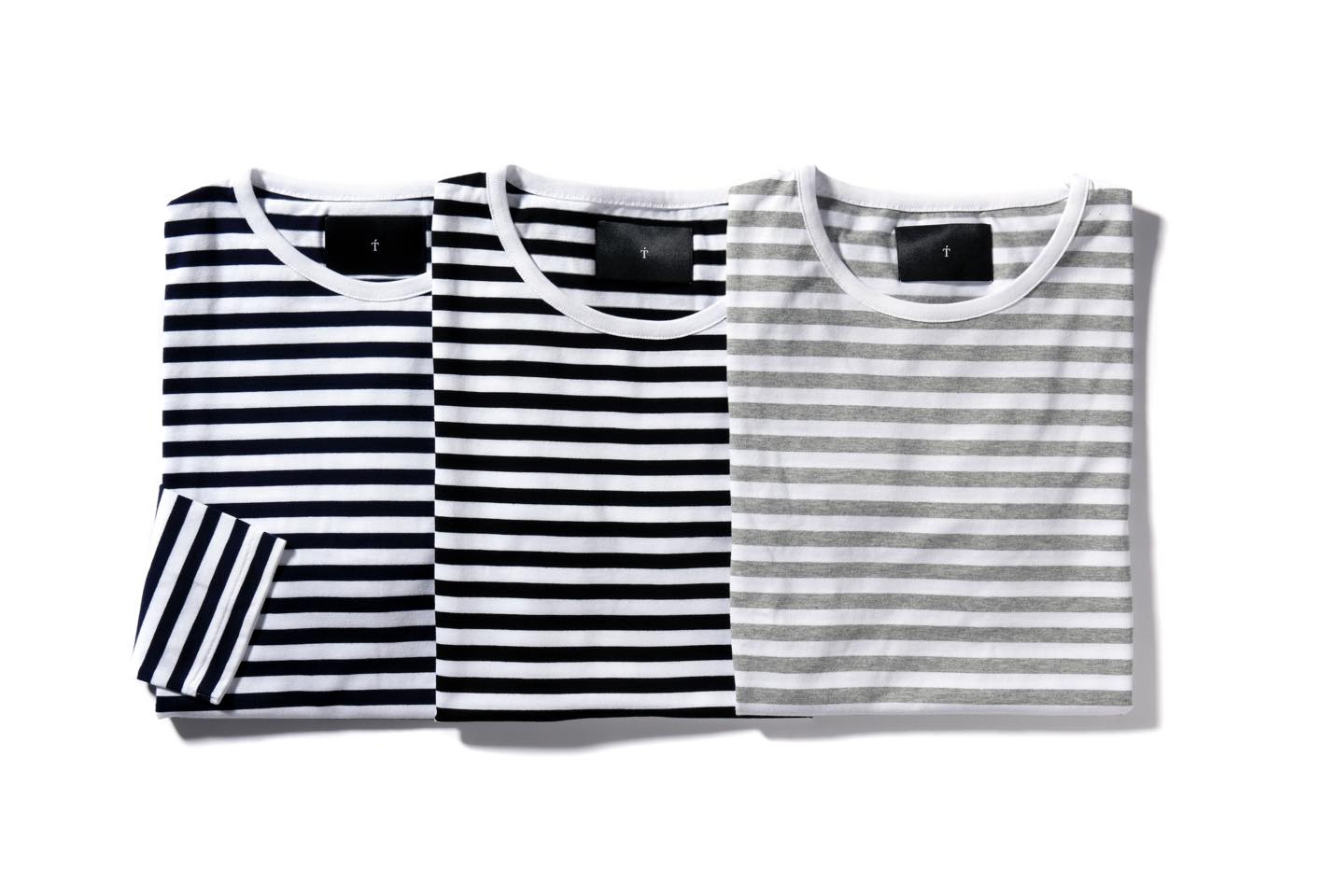 左から長袖Tシャツ¥16,500、半袖Tシャツ各¥14,500(にしのや〈ティー〉)
